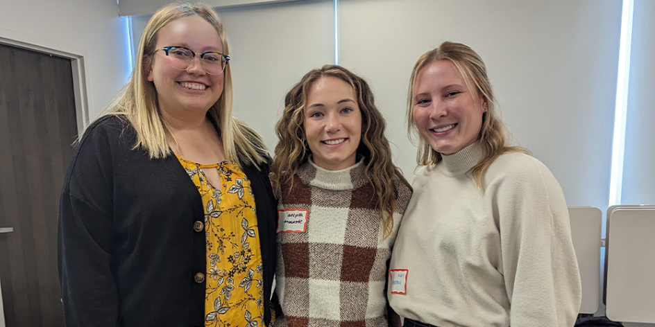 Berg MAT Quiz Team: From left to right: Halie Monhollen, Alyssa Potteiger-Stewart, Madi Sharp